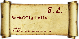 Borbély Leila névjegykártya